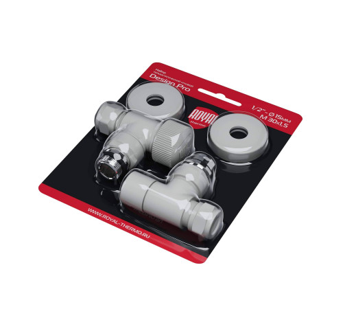 Набор термостатический угловой Royal Thermo Design Pro 15 мм M30x1.5 белый НС-1646648