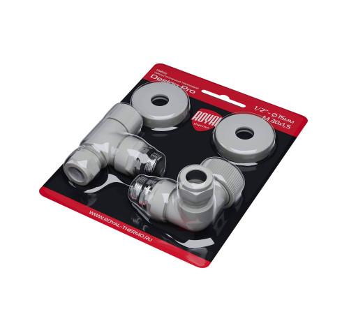 Набор термостатический трехосевой Royal Thermo Design Pro 15 мм M30x1,5 Белый НС-1646645