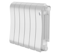 Радиатор биметаллический Royal Thermo Infinity 300 Bianco Traffico VR80 6 секций нижнее подключение RAL 9016 1696338