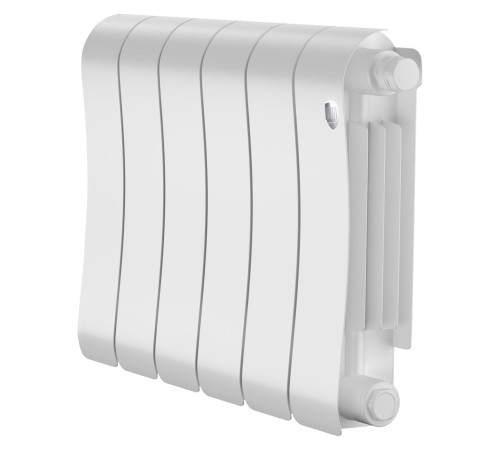 Радиатор биметаллический Royal Thermo Infinity 300 Bianco Traffico VR80 6 секций нижнее подключение RAL 9016 1696338