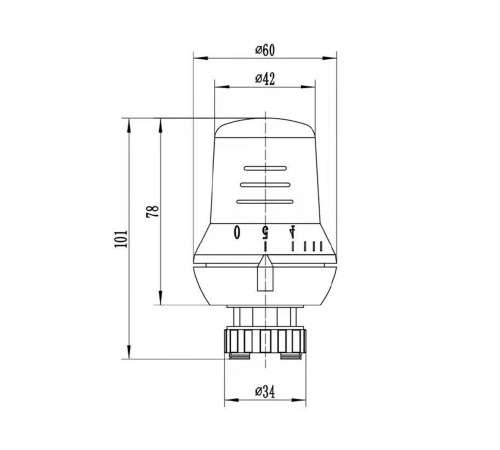 Элемент термостатический Ридан TR 70 с жидкостным датчиком Click 013G7070R