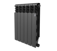 Радиатор биметаллический Royal Thermo Revolution B 500 6 секций боковое подключение Чёрный 1682431