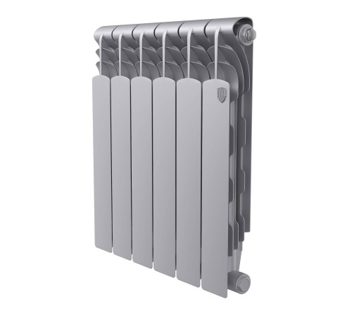 Радиатор биметаллический Royal Thermo Revolution B 500 6 секций боковое подключение Silver Satin 1682426