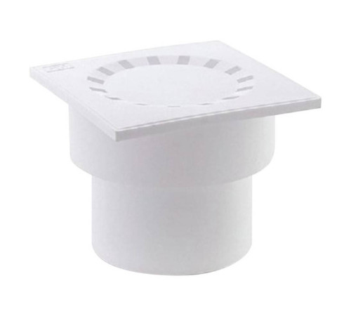 Трап Политэк вертикальный 50 мм с пластиковой решеткой 100х100 мм НС-1306895