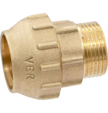 Муфта компрессионная VIEIR для труб ПНД латунная 25 мм x 3/4 дюйма НР VER370