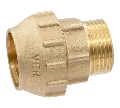 Муфта компрессионная VIEIR для труб ПНД латунная 25 мм x 3/4 дюйма НР VER370