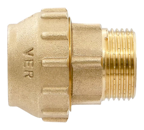 Муфта компрессионная VIEIR для труб ПНД латунная 25 мм x 3/4 дюйма НР VER370