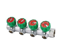 Коллектор регулирующий VARMEGA 3/4 4 выхода 3/4 EK хромированный VM14614