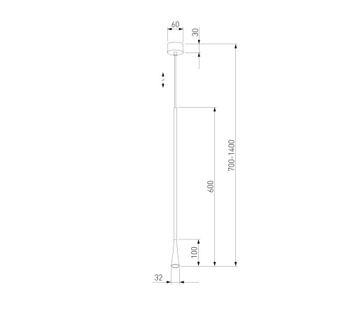 Светильник подвесной светодиодный Vist 7W 3000K черный 50312 LED