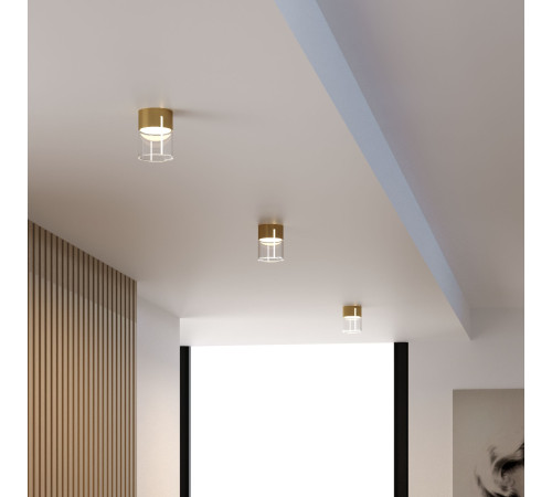Светильник потолочный светодиодный 10W 4000К латунь/прозрачный 25047/LED