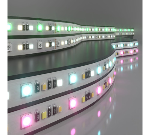 Светодиодная лента24 В 16 Вт/м 90 Led/м 5050+2835+2835 IP20, MIX RGB/теплый белый 3300K/холодный белый 6500K, 5 м Лента светодиодная 24V 16W 90Led 5050+2835+2835 IP20 MIX RGB/теплый белый/холодный белый, 5м