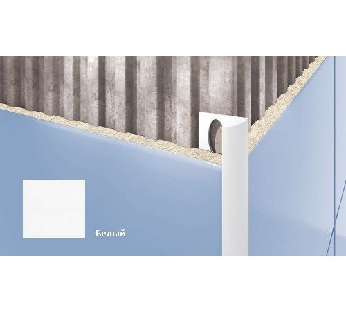 Профиль для плитки внешний Cezar 7 мм белый S101