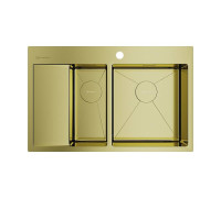 Кухонная мойка Omoikiri Akisame 78-2-R-LG 78x51 см нержавеющая сталь светлое золото 4973088