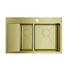 Кухонная мойка Omoikiri Akisame 78-2-R-LG 78x51 см нержавеющая сталь светлое золото 4973088