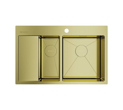 Кухонная мойка Omoikiri Akisame 78-2-R-LG 78x51 см нержавеющая сталь светлое золото 4973088