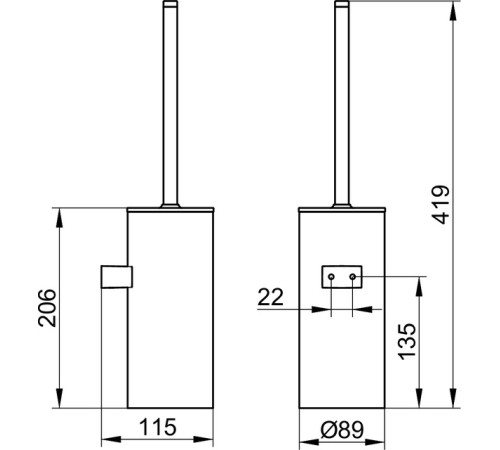 Ершик для туалета напольный Keuco Collection Moll хром/антрацит 12769 010101