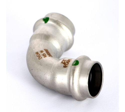 Отвод пресс 90° Viega Sanpress Inox нержавеющая сталь 22 мм 435653