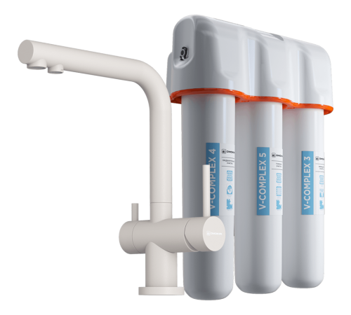 Комплект Omoikiri смеситель Nagano-P и фильтр pure drop Lite пастила 4216.8028P