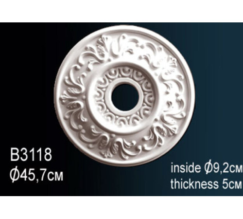 Розетка потолочная под люстру Perfect B3118 полиуретановая с орнаментом 515 мм B3118