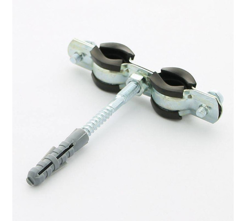 Хомут двойной с резиновым уплотнителем, шпилькой и дюбелем Uni-Fitt 3/8 дюйма (15-19 мм) 850D1800