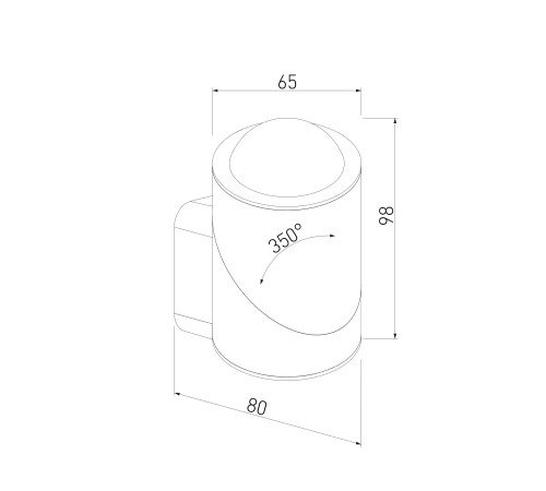 Уличный поворотный светодиодный настенный светильник GIRA U LED IP54 35127/U черный