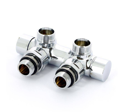 Узел ручной угловой Carlo Poletti с запорным клапаном без байпаса хром V48100BSB