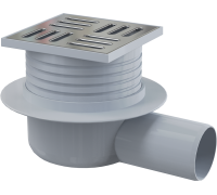 Трап для душа AlcaPlast 105x105/50 мм боковой выпуск решетка нержавеющая сталь APV26