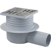 Трап для душа AlcaPlast 105x105/50 мм боковой выпуск решетка нержавеющая сталь APV26