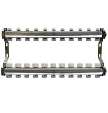Коллекторный блок Gekon 1 x 3/4 11 выходов из нержавеющей стали с регулирующими клапанами GK 75111