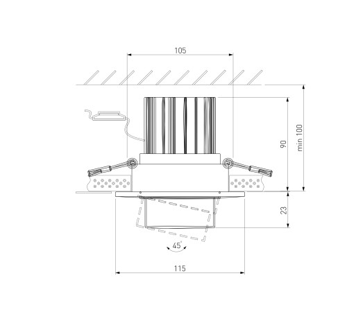 Встраиваемый точечный светодиодный светильник 9920 LED 15W 4200K белый