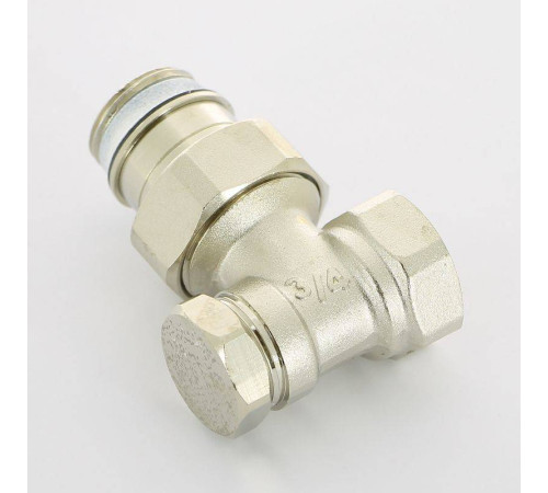 Вентиль обратный угловой Simplex 3/4 НВ никелированный с разъемным соединением F10383