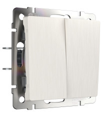 Выключатель двухклавишный (перламутровый рифленый) W1120013