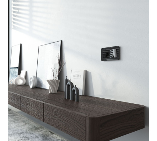 Выключатель двухклавишный проходной с подсветкой (черный акрил) W1122148