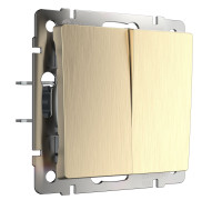 Выключатель двухклавишный проходной (шампань рифленый) W1122010