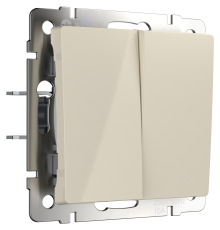 Выключатель двухклавишный (слоновая кость) W1120003