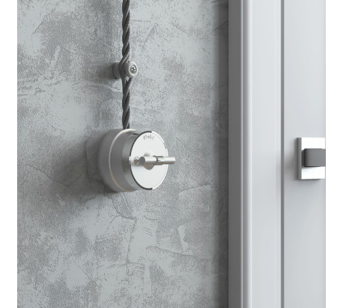 Выключатель на 4 положения двухклавишный Vintage серебро матовый/хром W5822054