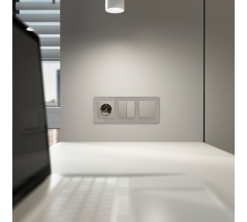 Выключатель одноклавишный проходной (дымчатый) W1212004