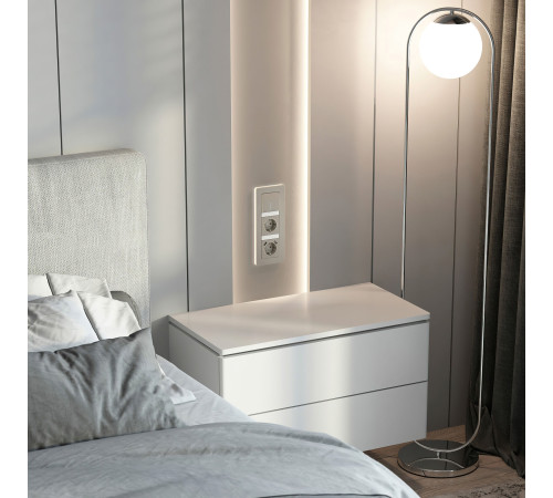 Выключатель одноклавишный с подсветкой (дымчатый) W1210104