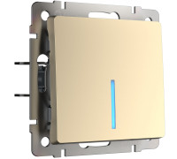 Выключатель одноклавишный с подсветкой (шампань) W1110111