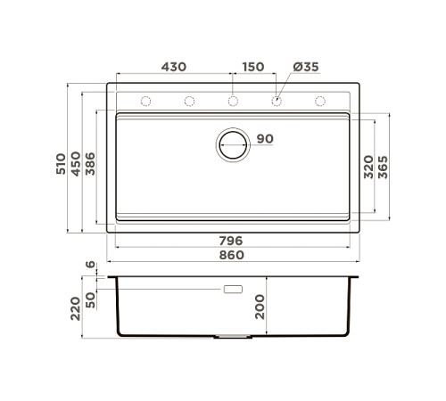 Кухонная мойка OMOIKIRI Kitagawa 86-LB-WH Artceramic 86x51 см белый с разделочной доской 4993795