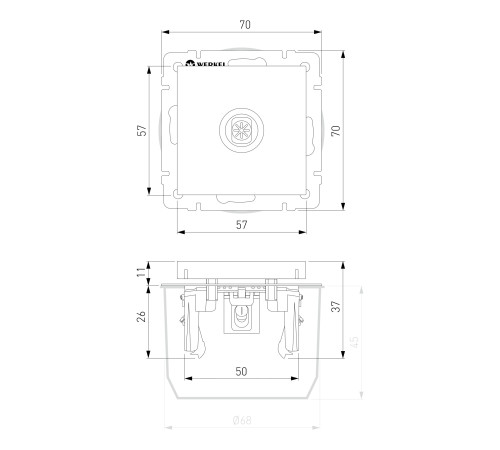 W1183006/ ТВ-розетка оконечная (серебряный) W1183006