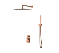 Душевой комплект встраиваемый Boheme Qubic со смесителем без излива copper brushed 474-3-CB