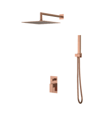 Душевой комплект встраиваемый Boheme Qubic со смесителем без излива copper brushed 474-3-CB