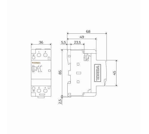 W942M40O/ Контактор модульный 40 A 2NO (2 мод.) W942M40O