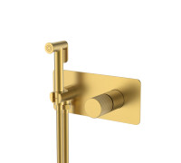 Гигиенический душ со смесителем Boheme Stick Linea встраиваемый матовое золото 127-MG.3