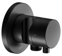 Запорный вентиль с переключателем на 2 потребителя Keuco IXMO Comfort с выводом для шланга и держателем лейки черный матовый 59557 371201