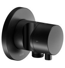 Запорный вентиль с переключателем на 2 потребителя Keuco IXMO Comfort с выводом для шланга и держателем лейки черный матовый 59557 371201