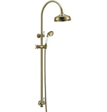 Душевая стойка с верхним душем Boheme Medici бронза 401