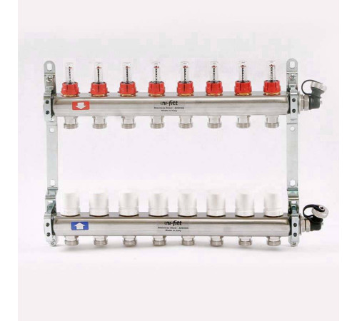 Коллекторная группа Uni-Fitt 450A 1 x 13 выходов 3/4 с расходомерами и воздухоотводчиками 450A4313