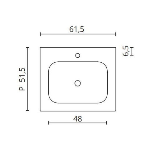 Раковина керамическая BMT GALAXY 610х515 мм белый глянцевый 801 741 GAF 010 950